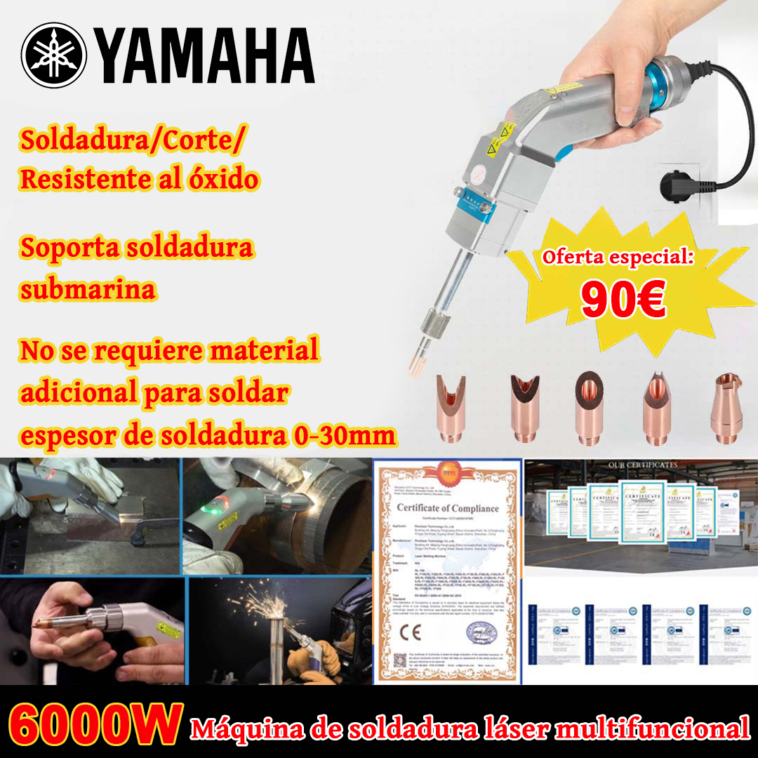 Pistola láser multifuncional 6000W (soldadura oro/plata/cobre/hierro/aluminio/acero inoxidable) espesor de soldadura 0-30mm (soldadura/corte/limpieza 3 en 1)-90€