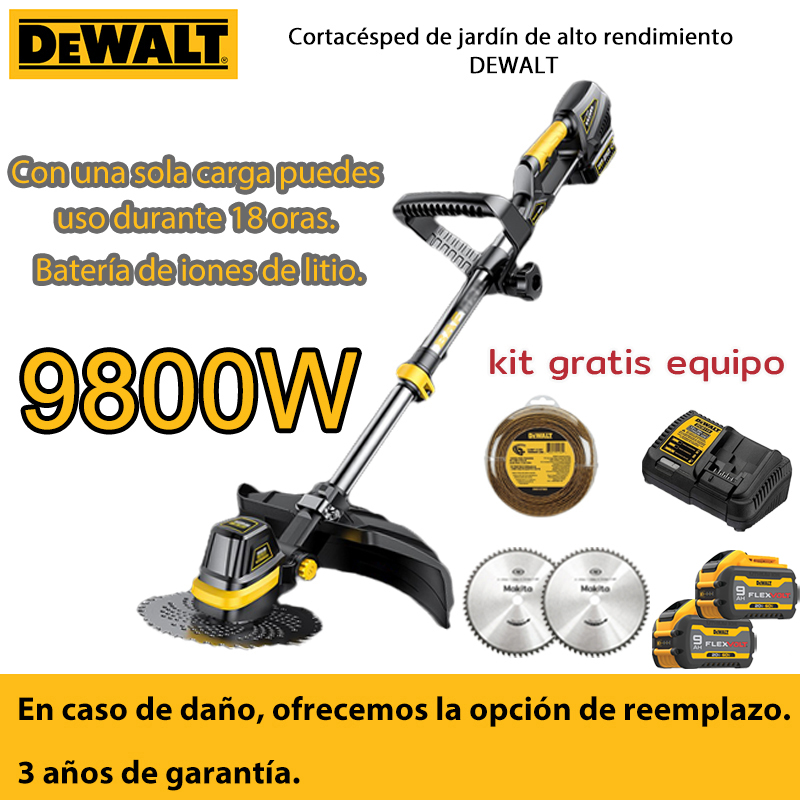 [DEWALT] Cortador de grama de íons de lítio sem escova e sem carbono + Conjunto completo de acessórios + 9800W + Você pode usá-lo por 18 horas com uma única carga.